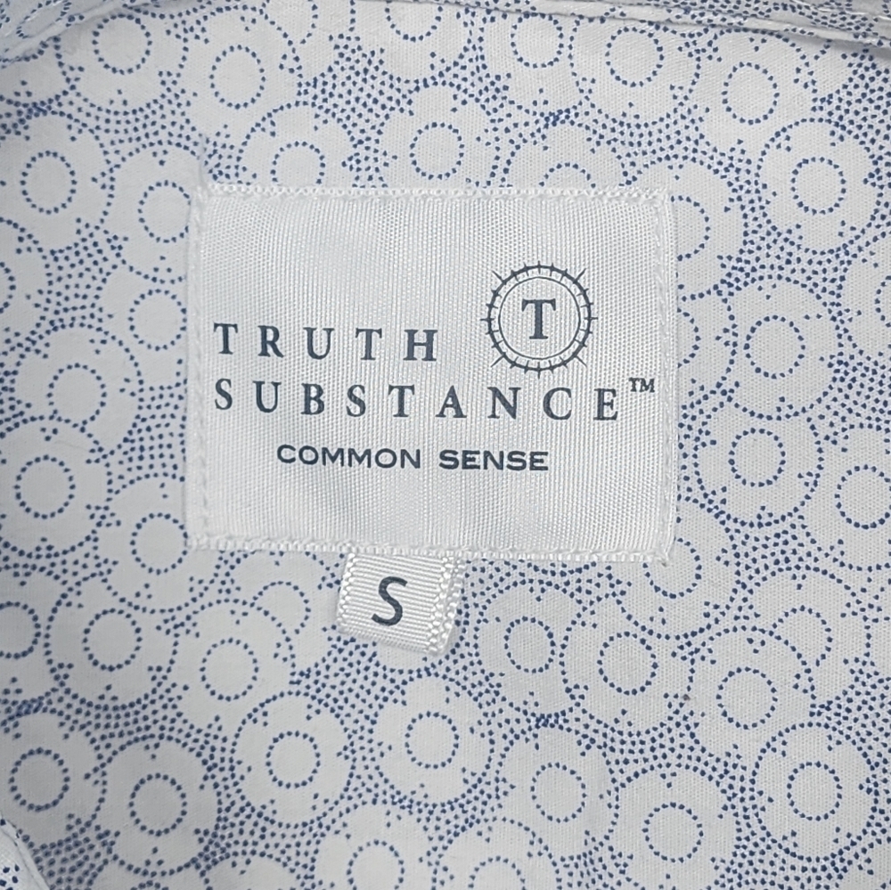 Truth Substance Common Sense Printed Long Sleeve Button Down Shirt Mens Small - Picture 7 of 11